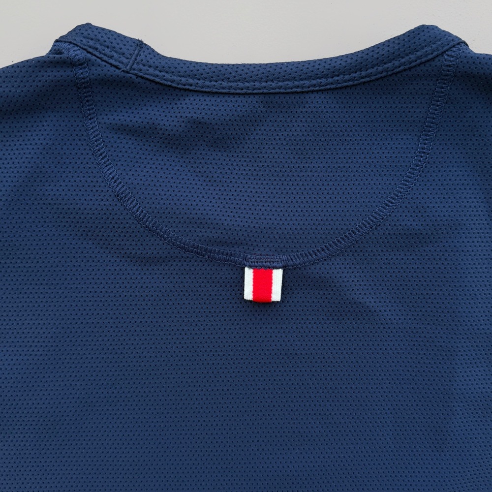 TRACKSMITH Van Cortlandt Tee Medium Navy Ivory Stripe Performance Running Shirt - Picture 11 of 11
